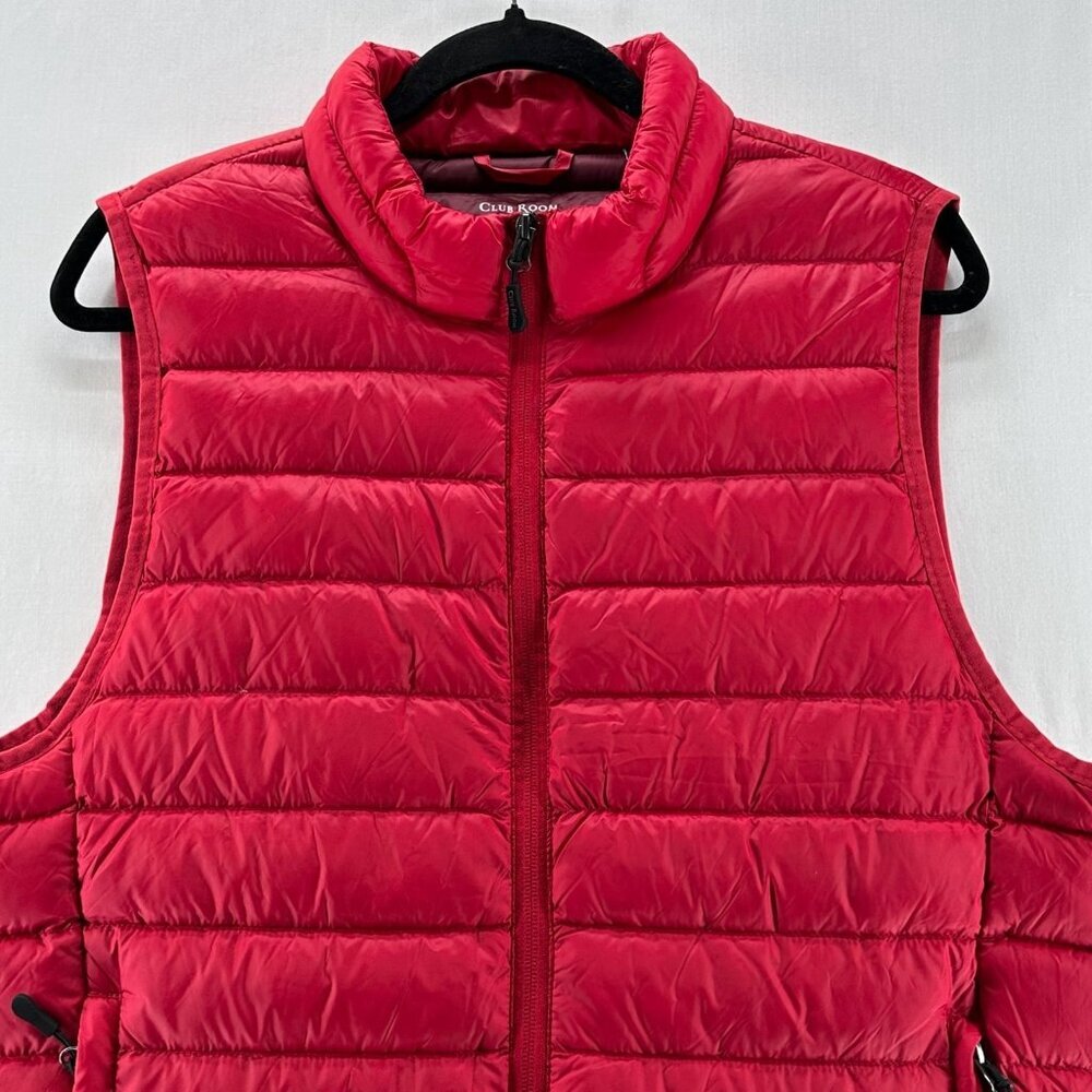 Club Room Performance Puffer Vest Men S Water Resistant Packable Down Zip Up Red - Picture 4 of 13